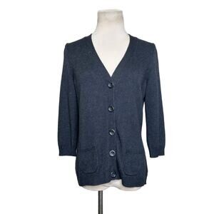 Ann Taylor gray 3/4 sleeves buttoned cardigan size Large